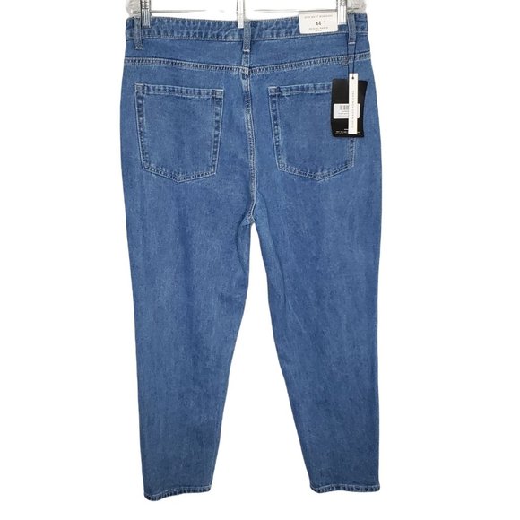 Redial Paris NWT Sz US 16 EU 44 High Waist Mom Jeans Straight Leg Premium Denim - Picture 2 of 10